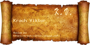 Krach Viktor névjegykártya